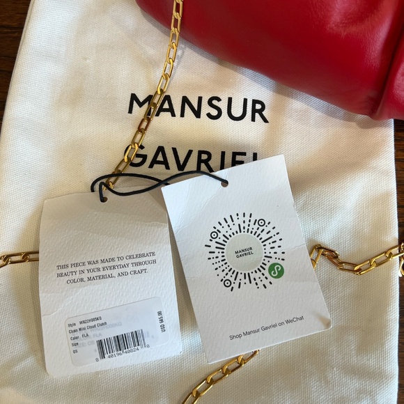 Mansur Gavriel Mini Cloud Clutch with Chain in Flame - Picture 5 of 13